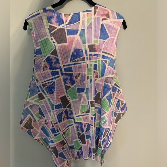 ISSEY MIYAKE PLEATS PLEASE CANAL TOP PURPLE GEEEN BLUE NWOT - Picture 9 of 12